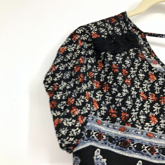 Jaase Australia Boho abstract print cropped short sleeve t-shirt LG - Picture 3 of 12